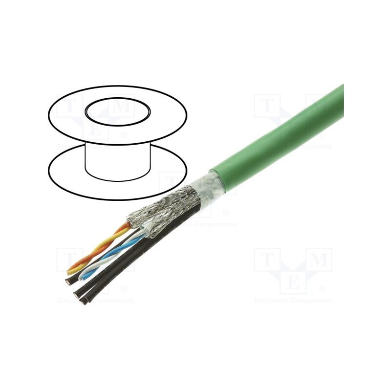 1 rol x HARTING - 9456000340 - Wire: data transmission, hybrid, green, stranded, Cu,tinned, FRNC