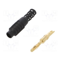 1 pcs x CLIFF - FCR7365B - Plug, 2mm banana, 10A, 30VAC, 60VDC, black, Connection: soldered