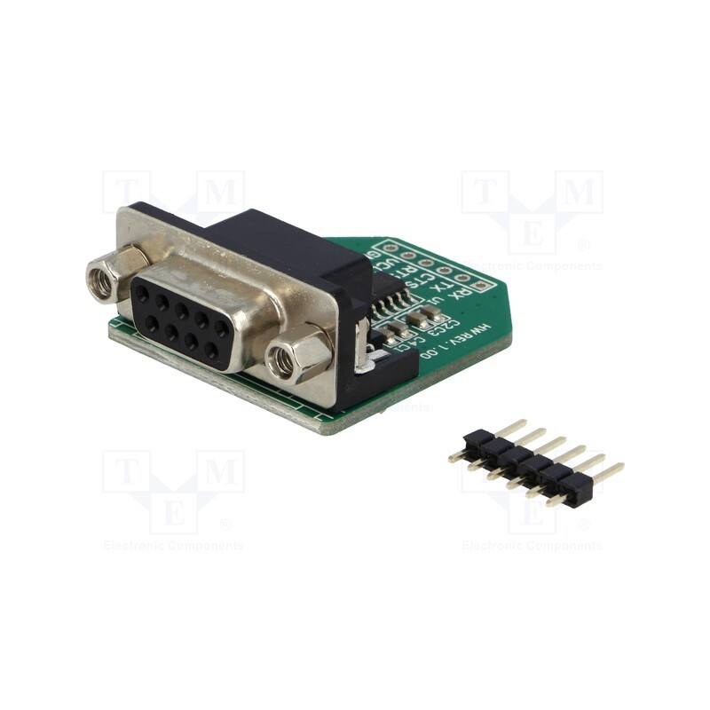 1 pcs x MIKROE - MAX3232 BOARD - Expansion board, D-Sub 9pin, Interface: RS232,UART, Comp: MAX3232