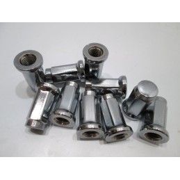 Chrome-plated flat nut for M10x1 25 hexb14 wheels