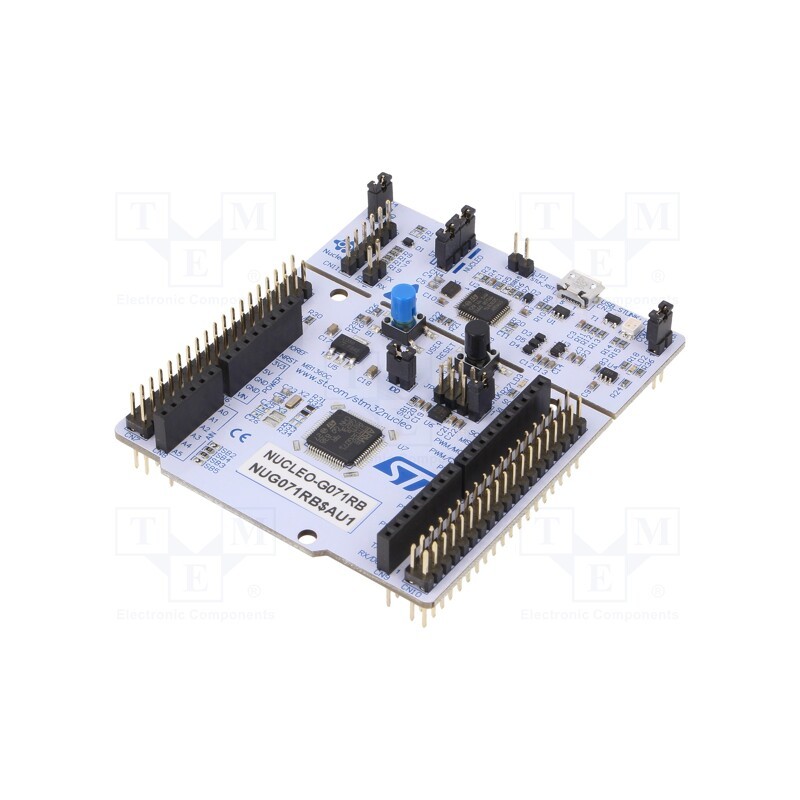 1 pcs x STMicroelectronics - NUCLEO-G071RB - Dev.kit: STM32, STM32G071RB, pin strips,pin header,USB B micro