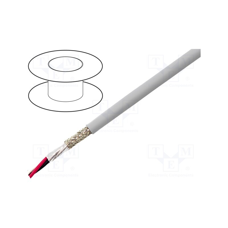 1 rol x ALPHA WIRE - 78323 SL005 - Wire, EcoCable Mini, 3x24AWG, MPPE, dark grey, 300V, halogen free