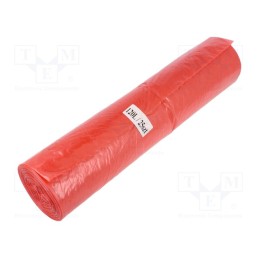 1 rol x PLAST - 03-02-12214 - Trash bags, polyetylene LD, red, 120l, 25pcs.