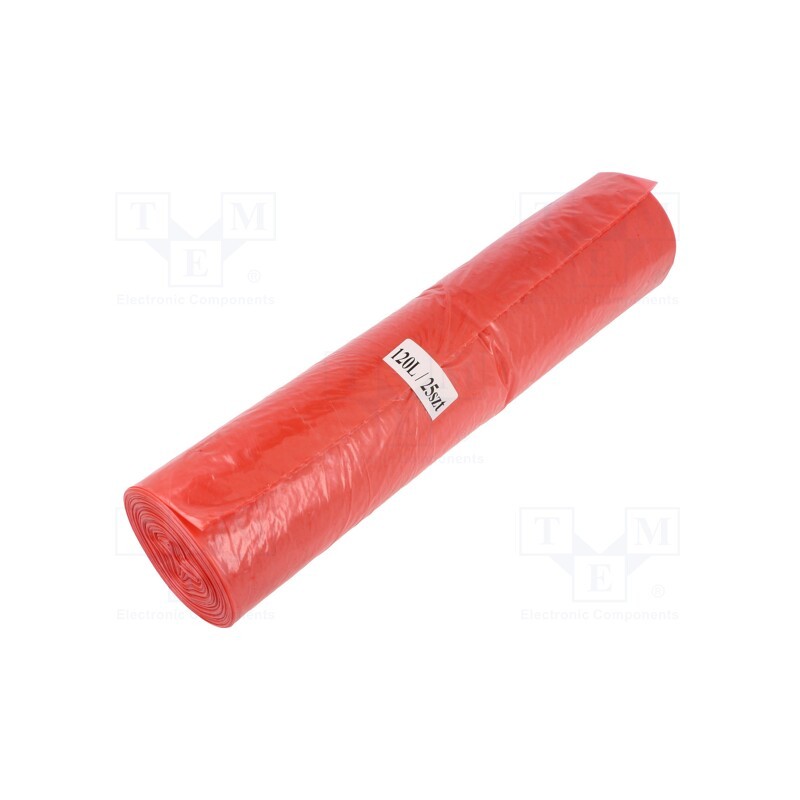 1 rol x PLAST - 03-02-12214 - Trash bags, polyetylene LD, red, 120l, 25pcs.