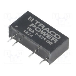 1 pcs x TRACO POWER - TBA 1-1211HI - Converter: DC/DC, 1W, Uin: 10.8÷13.2V, Uout: 5VDC, Iout: 200mA, SIP7