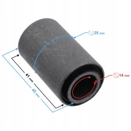 Swing arm bushing, metal and rubber, 14x25x44 atv quad bashan eagle loncin