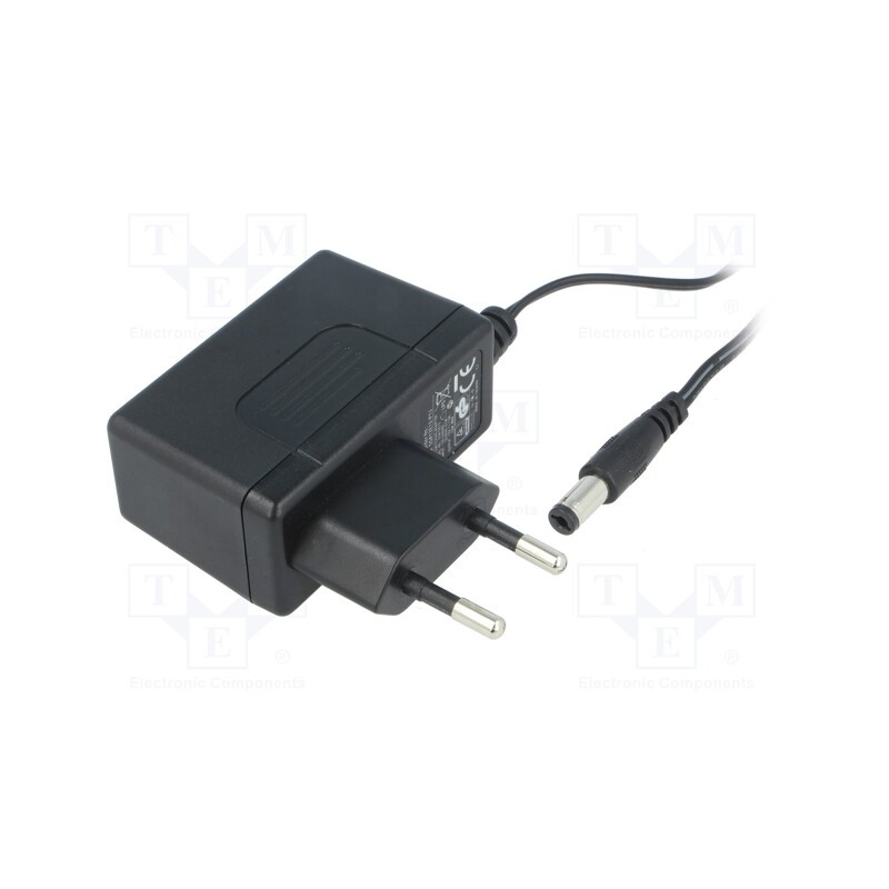 1 pcs x MEAN WELL - SGA12E12-P1J - Power supply: switched-mode, plug, 12VDC, 1A, 12W, Plug: EU, 83%