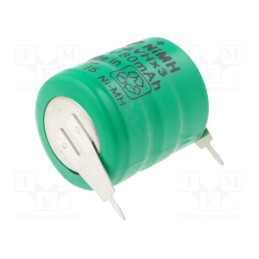 1 pcs x JJJ - - - Re-battery: Ni-MH, 3.6V, 80mAh, 3pin, Ø16x18mm, Temp: -10÷45°C