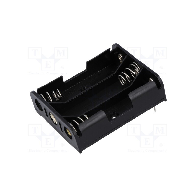 1 pcs x COMF - BH-331P - Holder, AA,R6, Batt.no: 3, for PCB, black