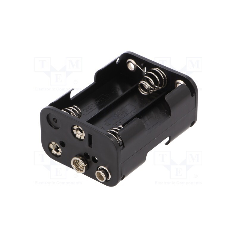 1 pcs x COMF - BH363-1B - Holder, AA,R6, Batt.no: 6, 6F22 type, black