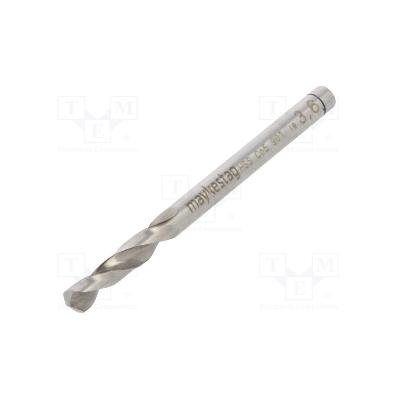 1 pcs x ALPEN-MAYKESTAG - 90100360100 - Drill bit, for metal, Ø: 3.6mm, L: 52mm, Working part len: 20mm