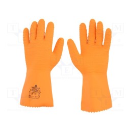 1 set x DELTA PLUS - VE990OR07 - Protective gloves, Size: 7, latex, VENIFISH VE990