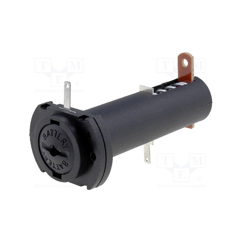 1 pcs x BULGIN - BX0011/1 - Holder, AA,R6, Batt.no: 1, soldering lugs, black, UL94V-0, -30÷70°C