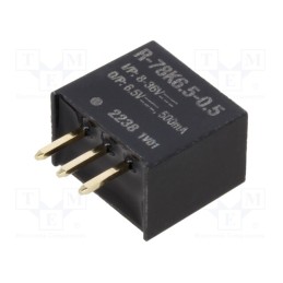 1 pcs x RECOM - R-78K6.5-0.5 - Converter: DC/DC, Uin: 8÷36V, Uout: 6.5VDC, Iout: 500mA, SIP3, THT
