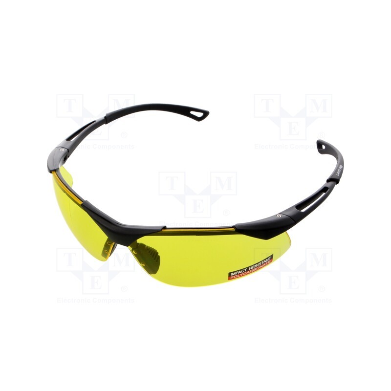 1 pcs x LAHTI PRO - L1500400 - Safety spectacles, Lens: yellow, Resistance to: UV rays