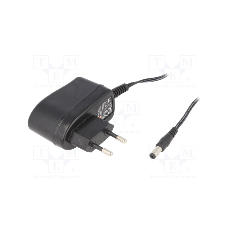 1 pcs x MEAN WELL - GS06E-5P1J - Power supply: switched-mode, plug, 18VDC, 0.33A, 6W, Plug: EU, 78%