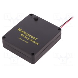 1 pcs x COMF - PBH-341-IP65-AS - Holder, AA,R6, Batt.no: 4, cables, black, 150mm, IP65, with switch