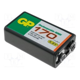 1 pcs x GP - GP17R9H - Re-battery: Ni-MH, 6F22, 9.6V, 170mAh