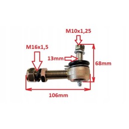 Upper wishbone pin m10x1 25 16x1 5 150 diablo