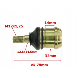 Lower wishbone end pin for quad atv eagle lyda