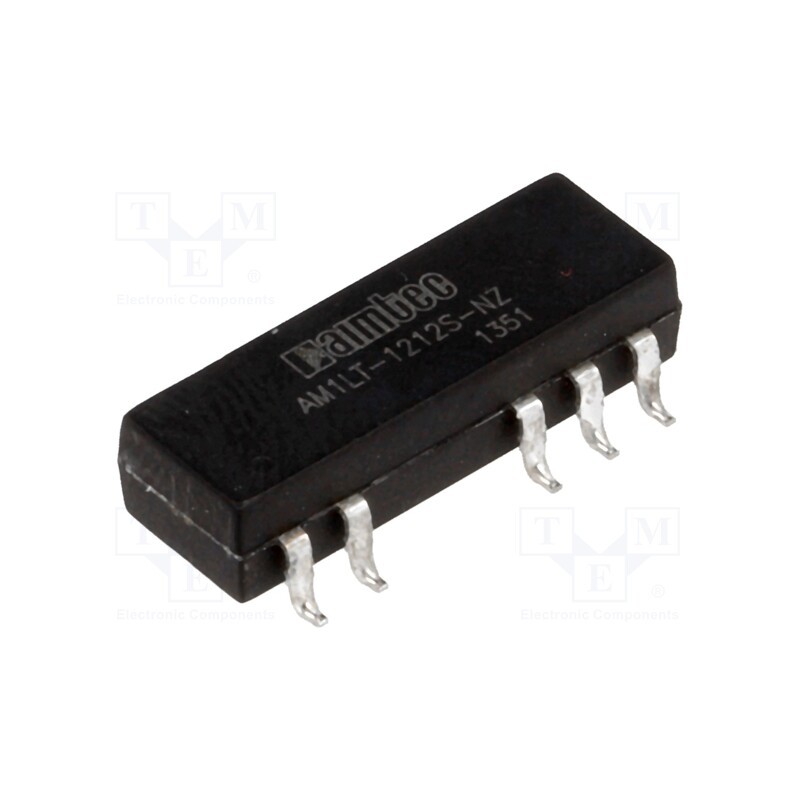 1 pcs x AIMTEC - AM1LT-1212S-NZ - Converter: DC/DC, 1W, Uin: 10.8÷13.2V, Uout: 12VDC, Iout: 83mA, SMD