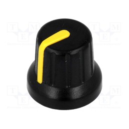 2 pcs x SR PASSIVES - GMN-4YL - Knob, miniature,with pointer, ABS, Øshaft: 6mm, Ø16x14mm, black
