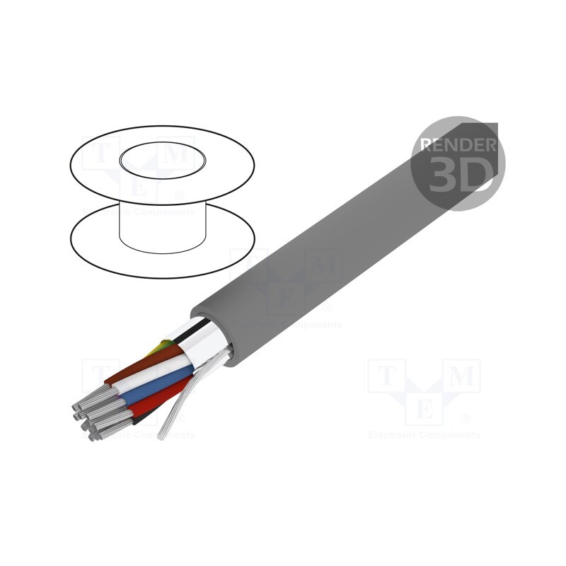 1 rol x ALPHA WIRE - 1299/20C SL005 - Wire, Alpha Essential C&C, 20x22AWG, shielded,Al-PET foil, PVC