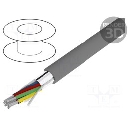 1 rol x ALPHA WIRE - 1298C SL005 - Wire, Alpha Essential C&C, 8x22AWG, shielded,Al-PET foil, PVC