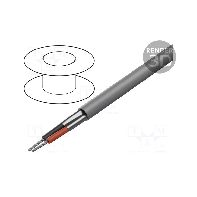 1 rol x ALPHA WIRE - 1212C SL001 - Wire, Alpha Essential C&C, 2x24AWG, shielded,Al-PET foil, PVC