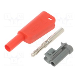 1 pcs x STu00c4UBLI - 66.2020-22 - 4mm banana, 19A, 1kV, red, insulated,with 4mm axial socket, 1mm2
