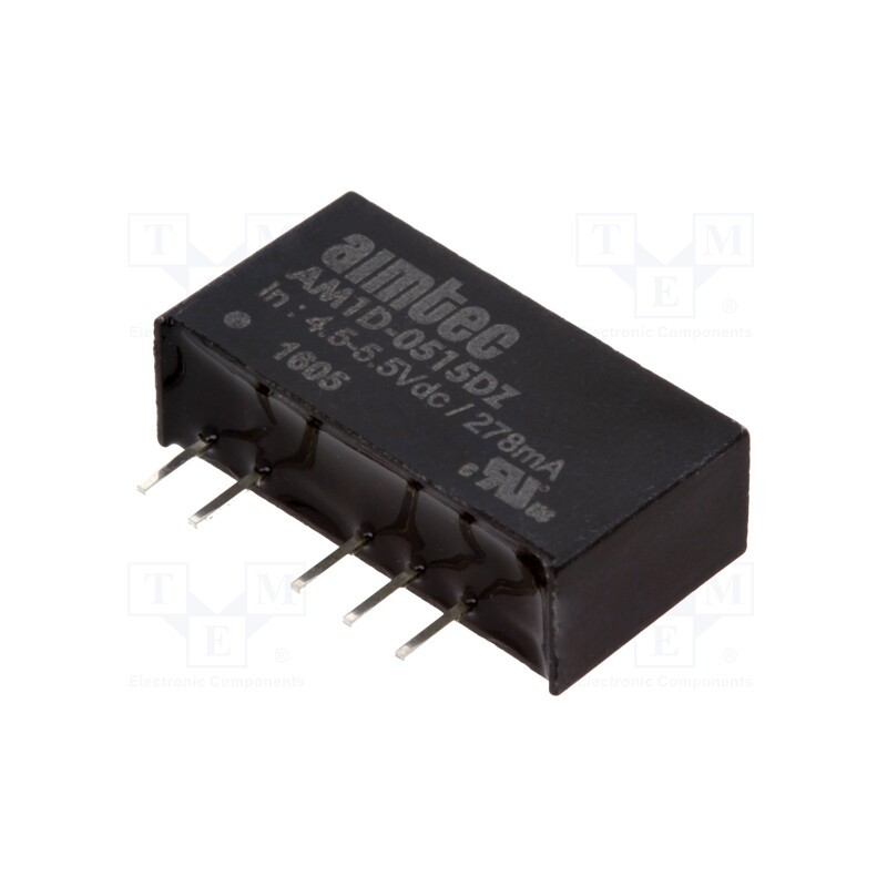 1 pcs x AIMTEC - AM1D-0515DZ - Converter: DC/DC, 1W, Uin: 4.5÷5.5V, Uout: 15VDC, Uout2: -15VDC, SIP7