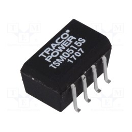 1 pcs x TRACO POWER - TSM 0515S - Converter: DC/DC, 1W, Uin: 4.5÷5.5V, Uout: 15VDC, Iout: 65mA, SMD