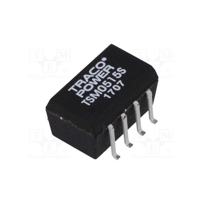 1 pcs x TRACO POWER - TSM 0515S - Converter: DC/DC, 1W, Uin: 4.5÷5.5V, Uout: 15VDC, Iout: 65mA, SMD