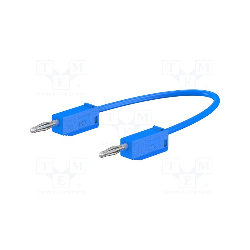 1 pcs x STu00c4UBLI - 28.0115-01523 - Test lead, 60VDC, 30VAC, 10A, banana plug 2mm,both sides, blue