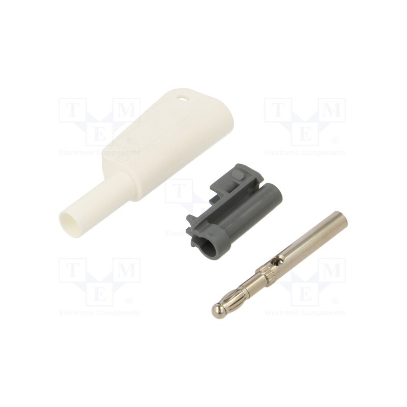 1 pcs x STu00c4UBLI - 66.2020-29 - 4mm banana, 19A, 1kV, white, insulated,with 4mm axial socket