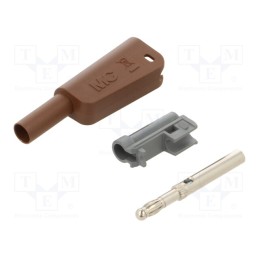 1 pcs x STu00c4UBLI - 66.2020-27 - 4mm banana, 19A, 1kV, brown, insulated,with 4mm axial socket