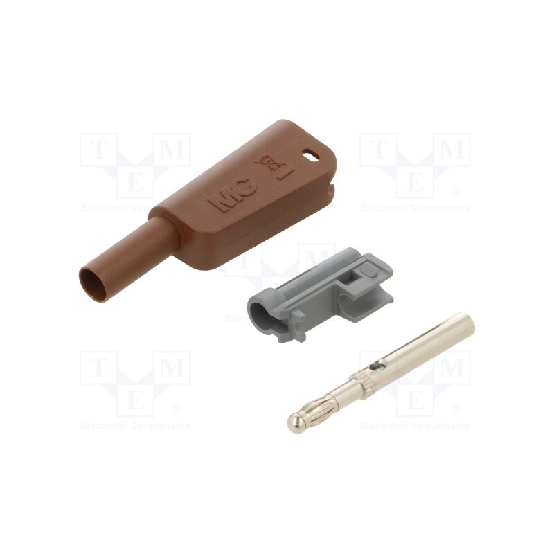 1 pcs x STu00c4UBLI - 66.2020-27 - 4mm banana, 19A, 1kV, brown, insulated,with 4mm axial socket