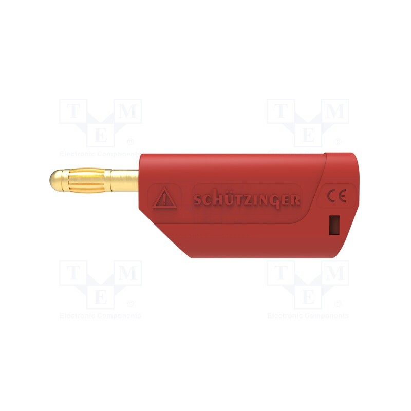 1 pcs x SCHu00dcTZINGER - FK 8715 L AU / AS / RT - Plug, 4mm banana, 32A, 30VAC, 60VDC, red, Max.wire diam: 4mm, 2.5mm2