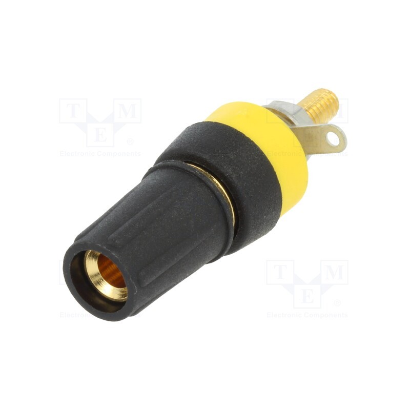 1 pcs x CLIFF - CL15501A - Socket, 4mm banana, 15A, 250VDC, L: 42mm, black, gold-plated