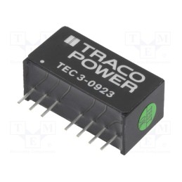 1 pcs x TRACO POWER - TEC 3-0923 - Converter: DC/DC, 3W, Uin: 4.5÷13.2V, Uout: 15VDC, Uout2: -15VDC