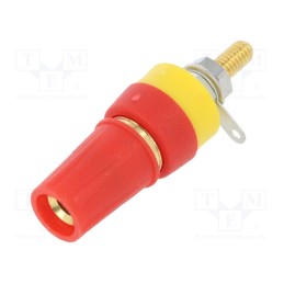 1 pcs x CLIFF - CL15511A - Socket, 4mm banana, 15A, 250VDC, L: 42mm, red, gold-plated, on panel