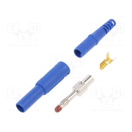 1 pcs x SCHu00dcTZINGER - SFK 30 S NI / OK / BL - Plug, 4mm banana, 32A, 1kVDC, blue, insulated, Max.wire diam: 4mm