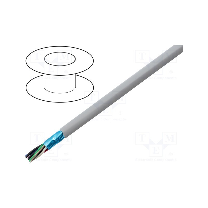 1 rol x ALPHA WIRE - 78174 SL005 - Wire, EcoCable Mini, 4x2x24AWG, Al-PET foil, MPPE, dark grey, 300V