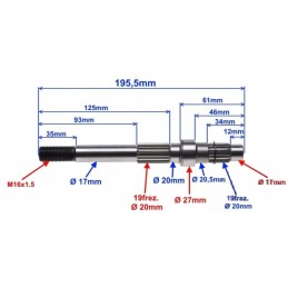 Drive output shaft for ATV 150cc quad
