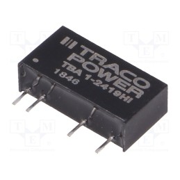 1 pcs x TRACO POWER - TBA 1-2419HI - Converter: DC/DC, 1W, Uin: 21.6÷26.4V, Uout: 9VDC, Iout: 111mA, SIP7