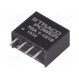 1 pcs x TRACO POWER - TBA 1-1219 - Converter: DC/DC, 1W, Uin: 10.8÷13.2V, Uout: 9VDC, Iout: 110mA, SIP4