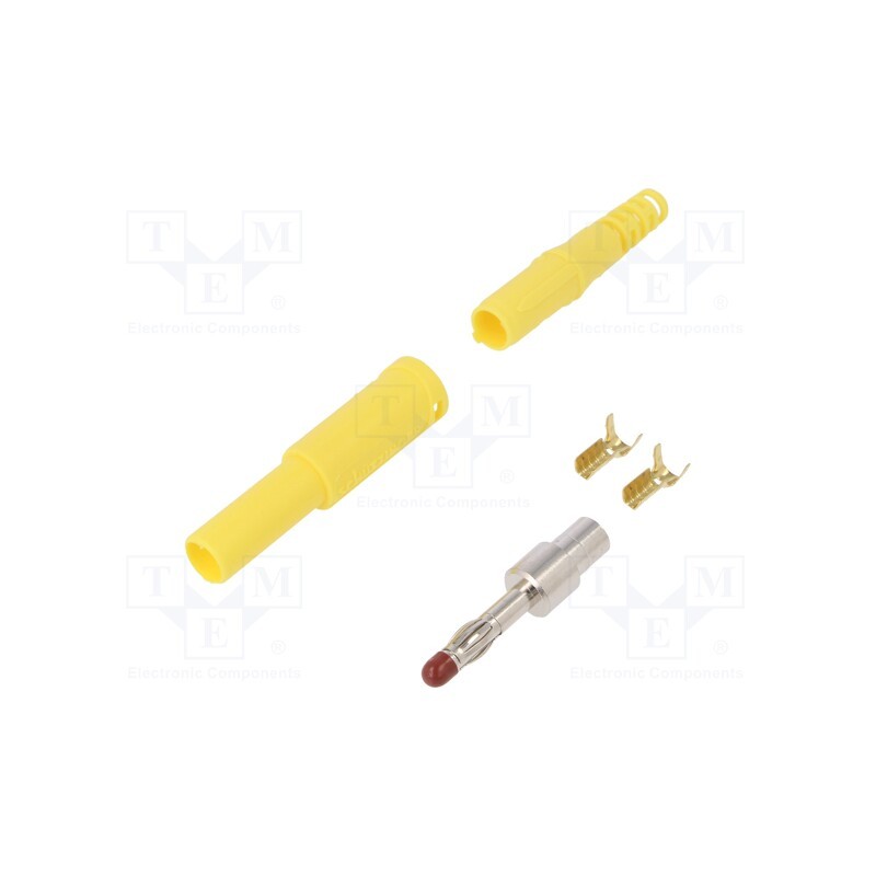 1 pcs x SCHu00dcTZINGER - SFK 30 S NI / OK / GE - Plug, 4mm banana, 32A, 1kVDC, yellow, insulated, Max.wire diam: 4mm