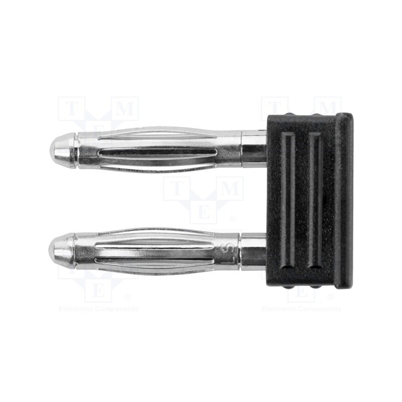 1 pcs x SCHu00dcTZINGER - KURZ 6730 / 5.08-2 IG NI / SW - Stackable safety shunt, 2mm banana, 12A, 30VAC, 60VDC, black