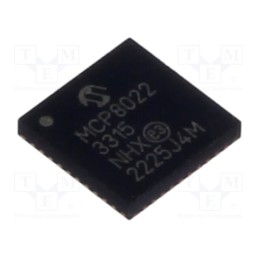 1 pcs x MICROCHIP TECHNOLOGY - MCP8022-3315H/NHXVAO - IC: driver, 3-phase motor controller,LDO, UART, VQFN40, 0.5A, Ch: 3