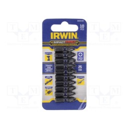 1 pcg x IRWIN - IW6061408 - Screwdriver bit, Pozidriv®, PZ2, Mounting: 1/4' (C6,3mm), 10pcs.